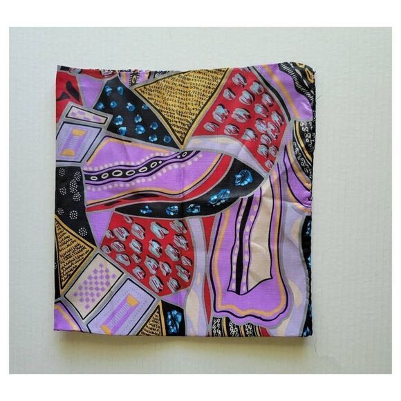 Vintage 1960's Abstract Print Neck Scarve - Picture 2 of 6
